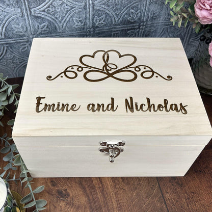 Personalised Wedding Memory Box - Heart Infinity - Anniversary / Valentine's Day Gift