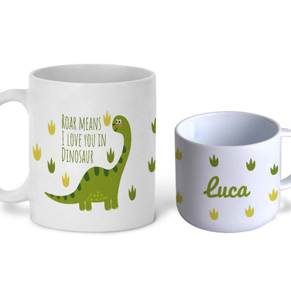 Roar Love in Dinosaur Children's Personalised Mug Unbreakable 6oz Kids Toddler Child Proof Safe