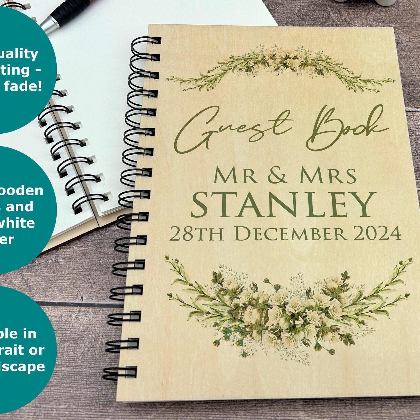 Botanical Personalised Wedding Guest Book