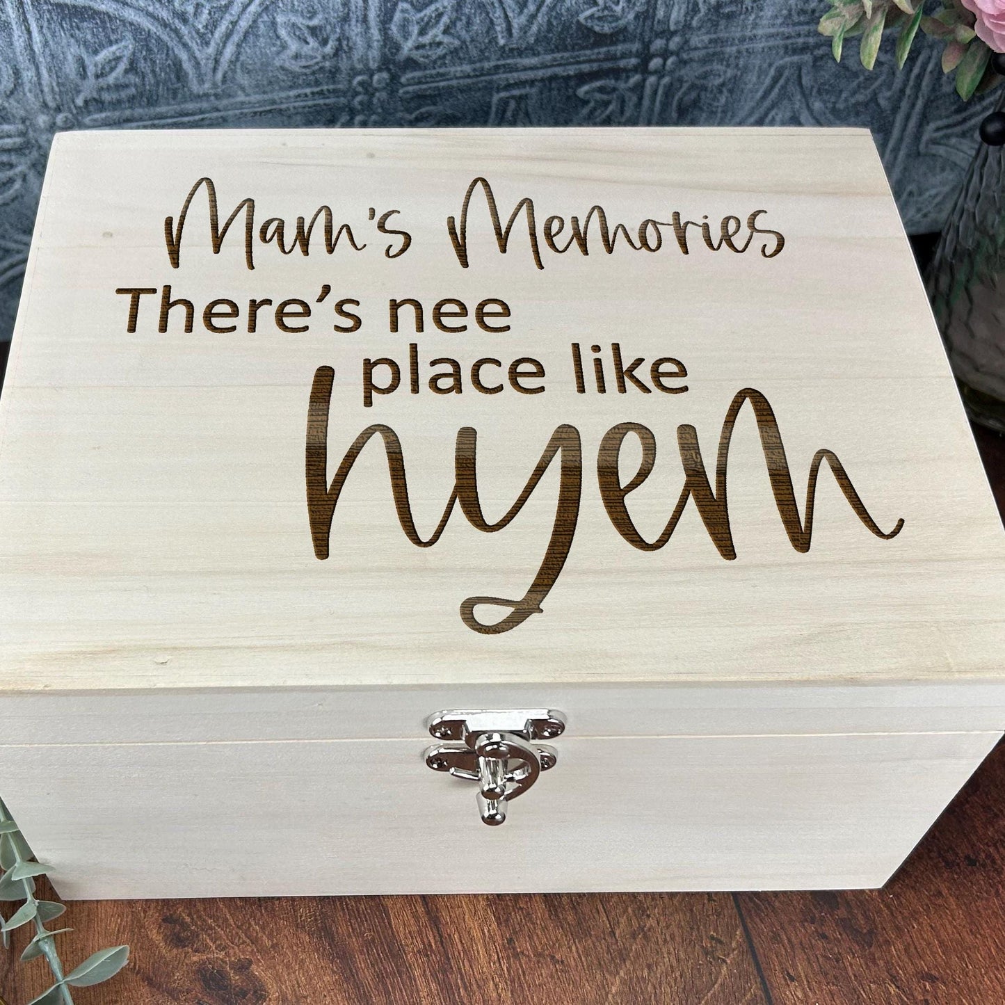 Nee Place Like Hyem - Geordie Gift - Personalised Luxury Wooden Memory Box