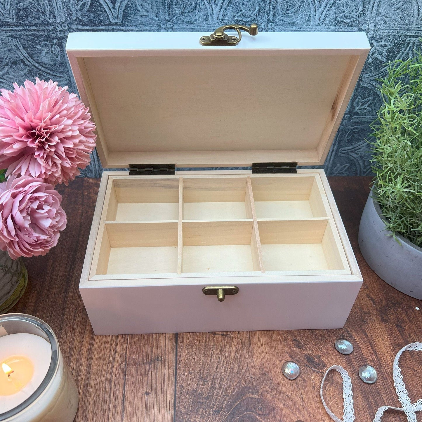 Rose Floral Personalised Jewellery Box Gift Birthday Grandma Mother's Day