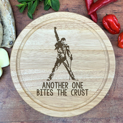 a cutting board with a picture of a man holding a baseball bat