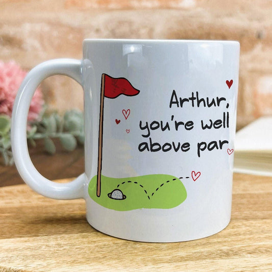 You're Well Above Par Love Golfer Personalised Ceramic Mug