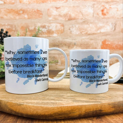 Alice in Wonderland Children's Book Quote Literature Mug | Personalised | Gift | Plastic | Unbreakable | Toddler | Children