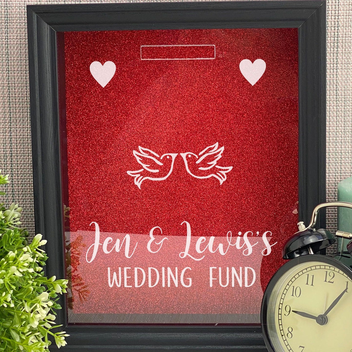Wedding Fund Doves - Money Box - Personalised Gift - Engagement Savings