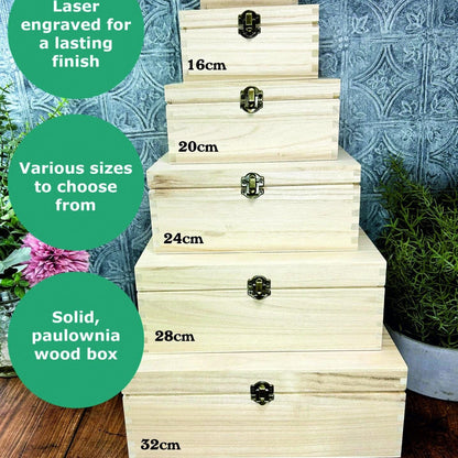 Follow Your Dreams Wooden Engraved Keepsake Box - Personalised Positivity Gift