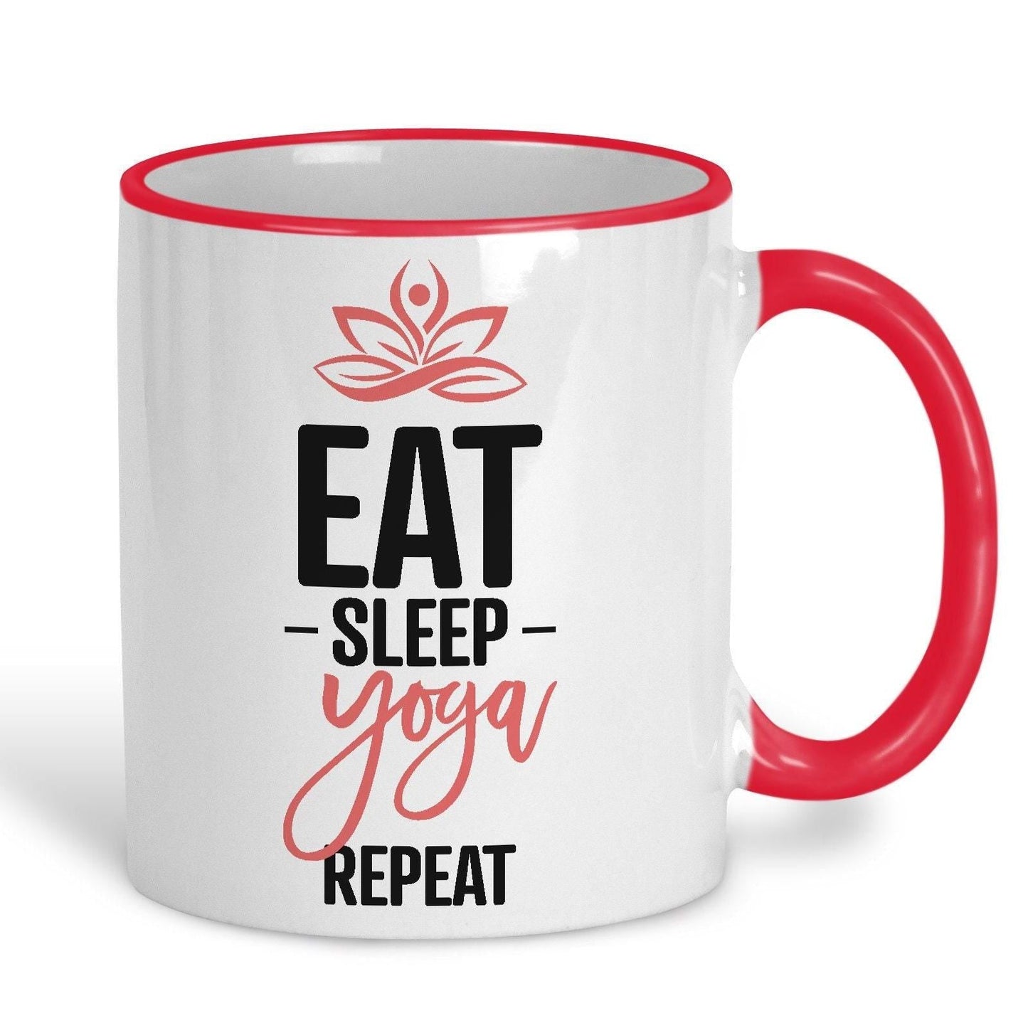 Eat Sleep Yoga Repeat White Personalised Coffee Tea Mug