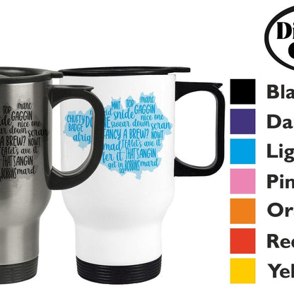 Manchester Map Mancunian Dialect - Personalised Travel Mug