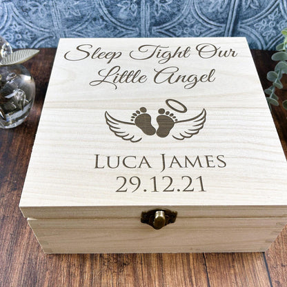 Baby Loss Miscarriage - Personalised Wooden Memory Box - Remembrance Gift