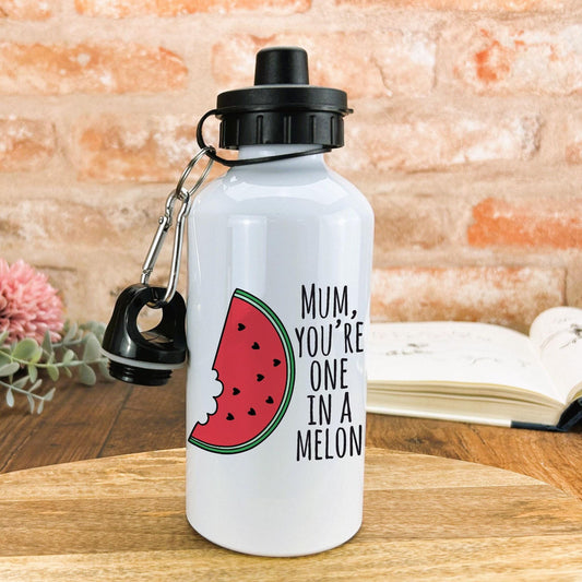 Mum You're One In A Melon Pun Funny Mother's Day Water Bottle Personalised Gift
