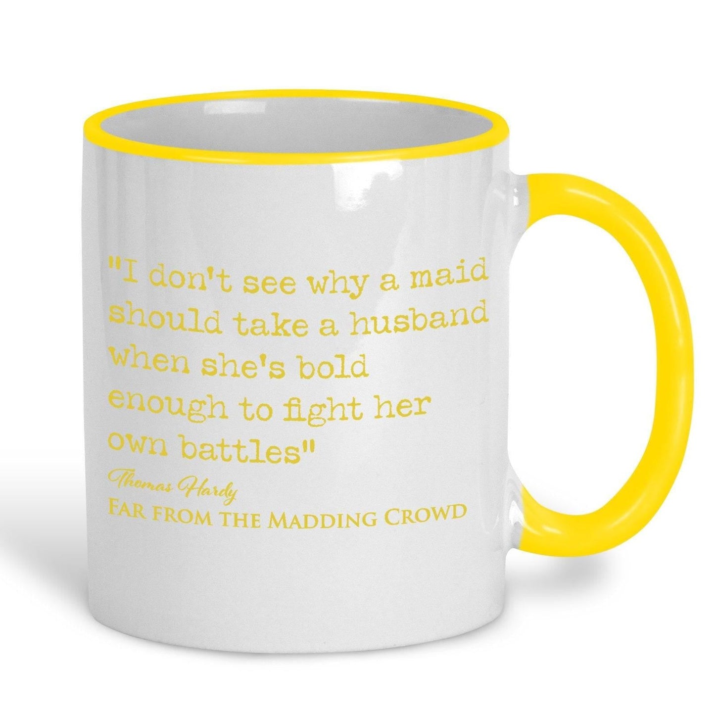 Far From the Madding Crowd Thomas Hardy Book Quote "bold enough to fight her own battles" Classic Literature Mug