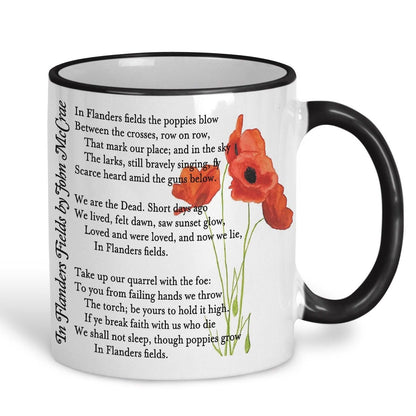 John McCrae In Flanders Fields Poppies World War 1 Poetry Quote Mug