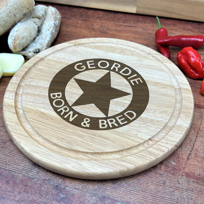 Geordie Born & Bred Star Wooden Chopping Board