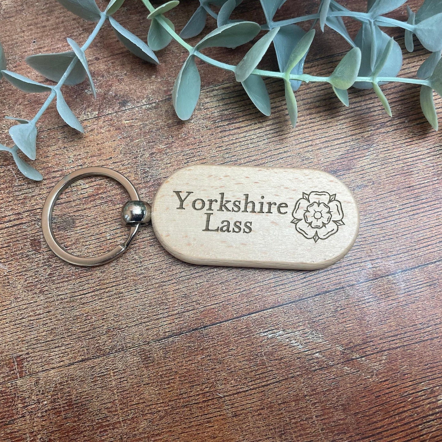 Yorkshire Lass - Personalised Wooden Key Ring