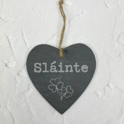 Sláinte - Northern Ireland Dialect - Slate Heart Plaque