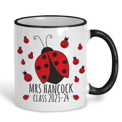 Ladybug Teacher Name Personalised Ceramic Mug