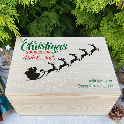 Santa Sleigh Christmas Eve Box Hamper Gift Personalised Message XMAS Treats