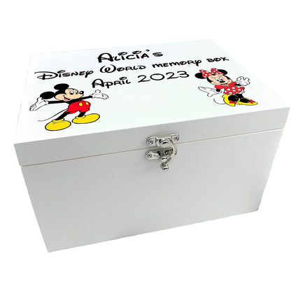 Disney Memories Mickey & Minnie Mouse Personalised Memory Box - Florida Paris Disneyland Disneyworld