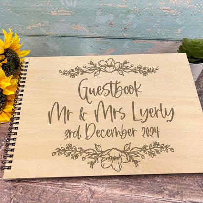 Floral Design - Personalised Wedding Guest Book