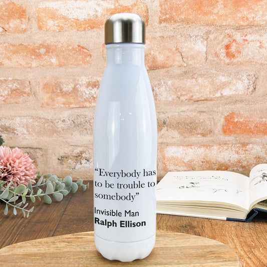Ralph Ellison Invisible Man Literary Quote Water Bottle Gift