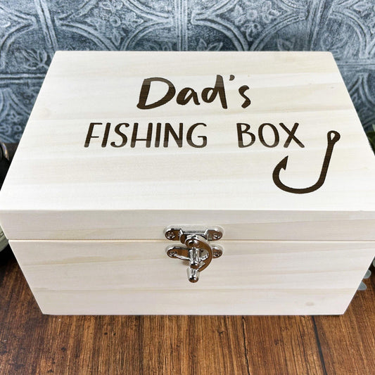 Fishing Tackle Storage Box - Luxury Wooden Box - Personalised Gift