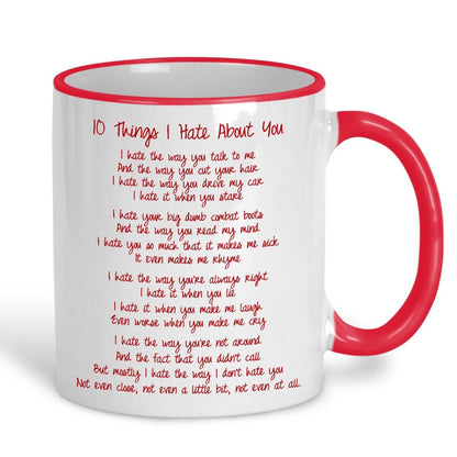 10 Things I Hate About You Film Quote Personalised Ceramic Mug