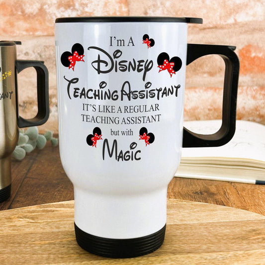 Disney TA Teaching Assistant With Magic Travel Mug Personalised Gift