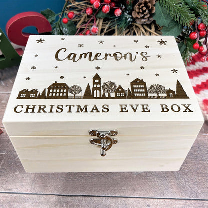 Town Silhouette Christmas Eve Box Personalised Xmas Treats Gift