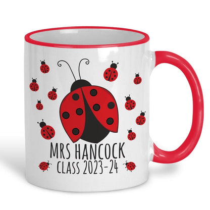 Ladybug Teacher Name Personalised Ceramic Mug