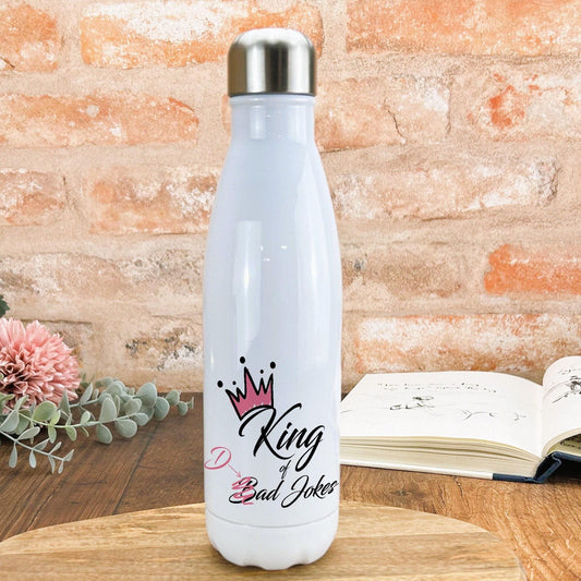 King of Bad Jokes Father's Day Personalised Water Bottle Gift