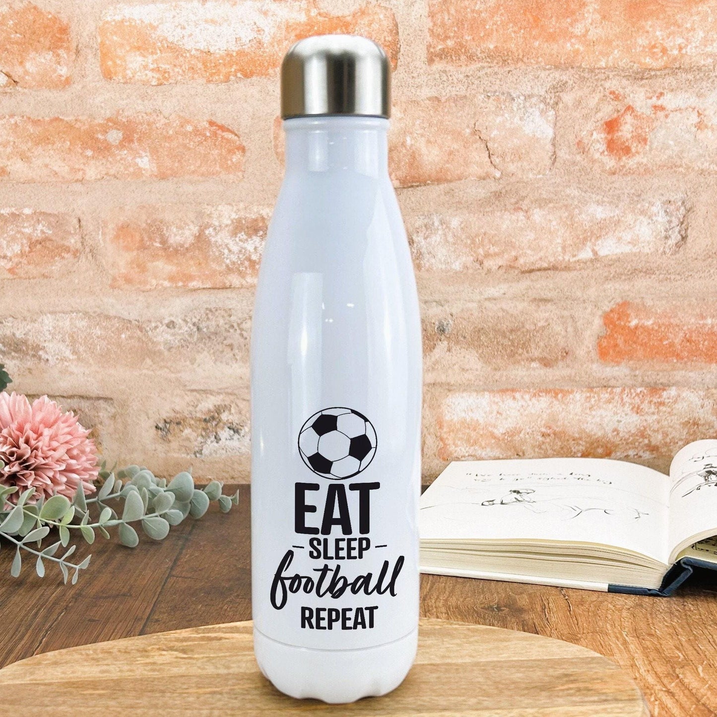 Eat Sleep Football Repeat Personalised Water Bottle Gift