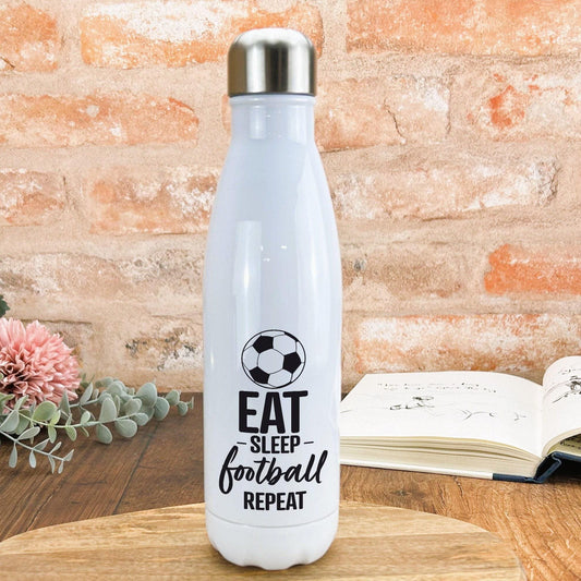 Eat Sleep Football Repeat Personalised Water Bottle Gift