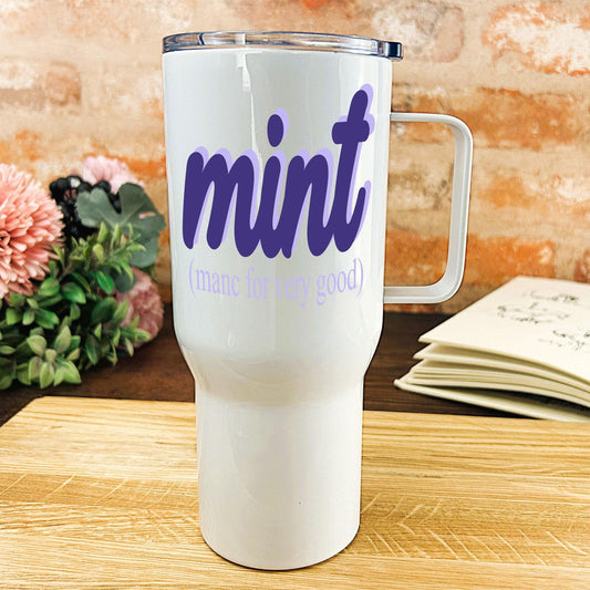 Mint Mancunian Quote - Personalised Travel Mug