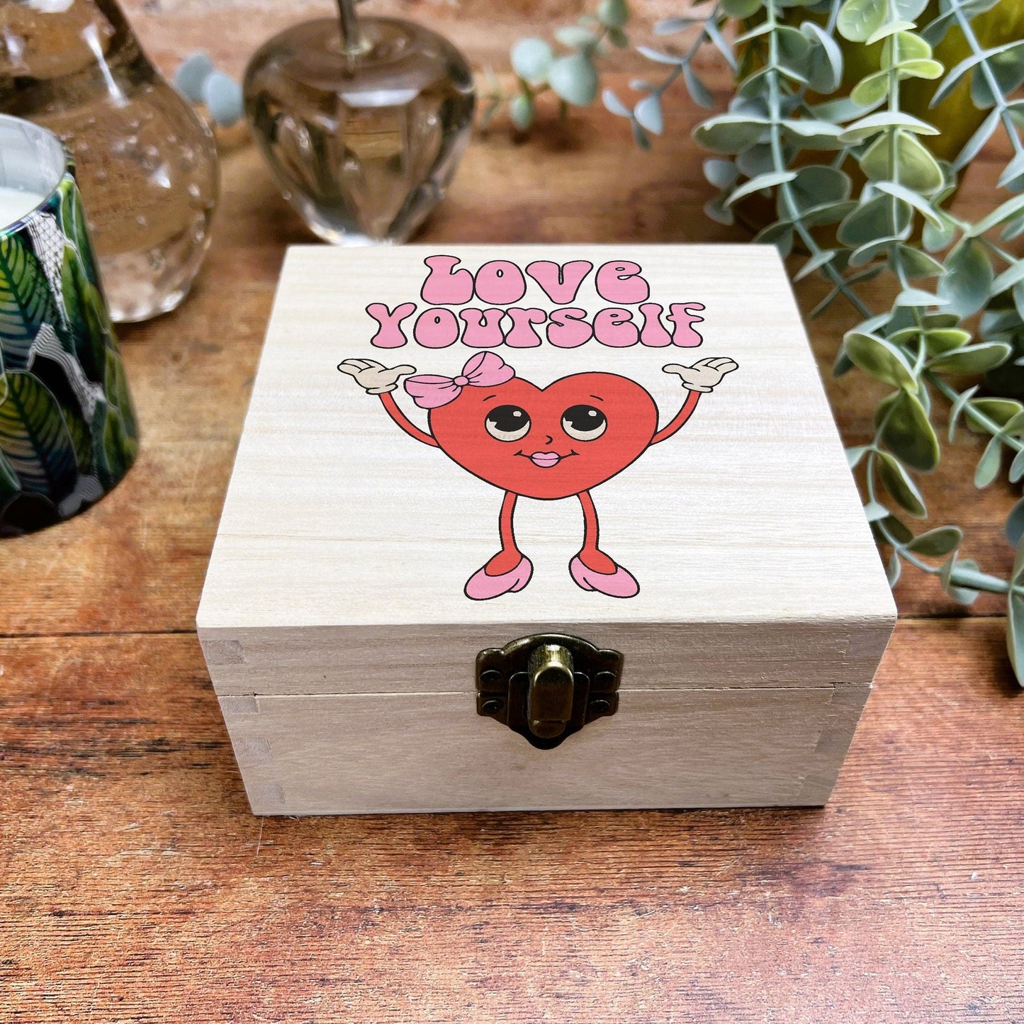 Love Yourself Positivity Affirmation Self Care Colourful Trinket Box Desk Clutter Hair Bobbles Stationary Christmas Gift Birthday Present