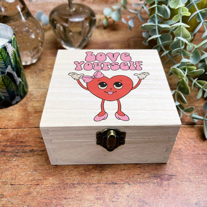 Love Yourself Positivity Affirmation Self Care Colourful Trinket Box Desk Clutter Hair Bobbles Stationary Christmas Gift Birthday Present