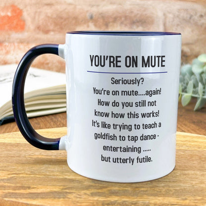 a black and white coffee mug with a poem on it
