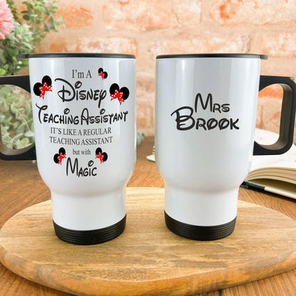 Disney TA Teaching Assistant With Magic Travel Mug Personalised Gift