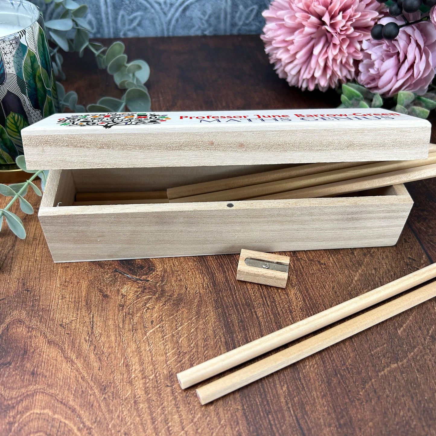 Maths Genius - Printed Personalised Wooden Box - Teacher End of Term Gift