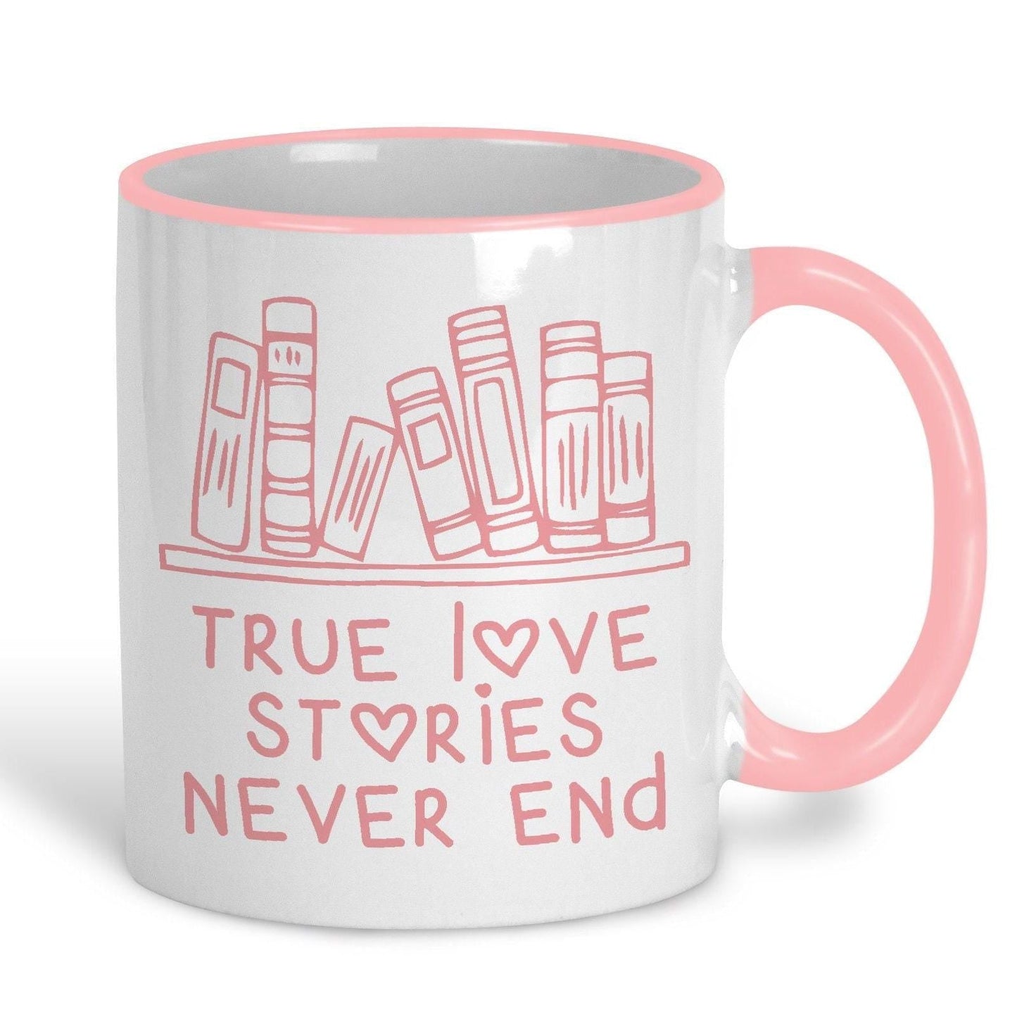 True Love Stories Never End Books Reading Personalised Mug