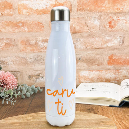 Caru Ti Love You - Welsh Language Dialect - Personalised Water Bottle