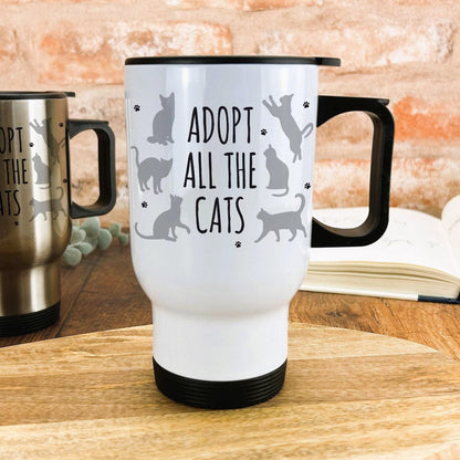 Adopt All The Cats Travel Mug Personalised