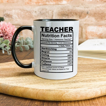 Teacher Nutrition Facts Ceramic Mug