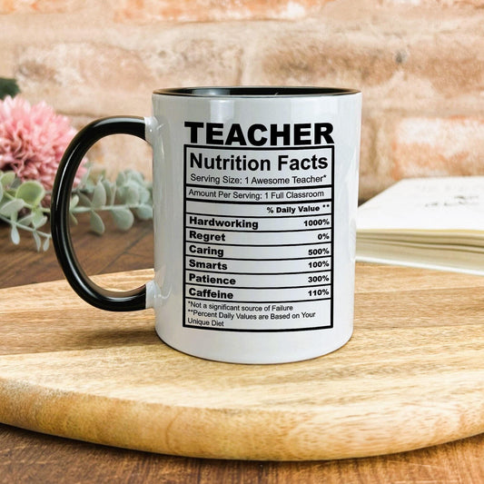 Teacher Nutrition Facts Ceramic Mug