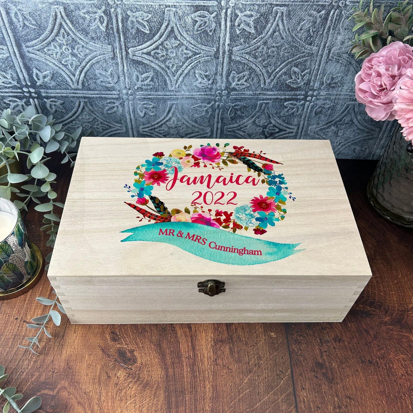 Our Wedding Memories - Mr & Mrs - Floral Memory Box - Personalised Gift