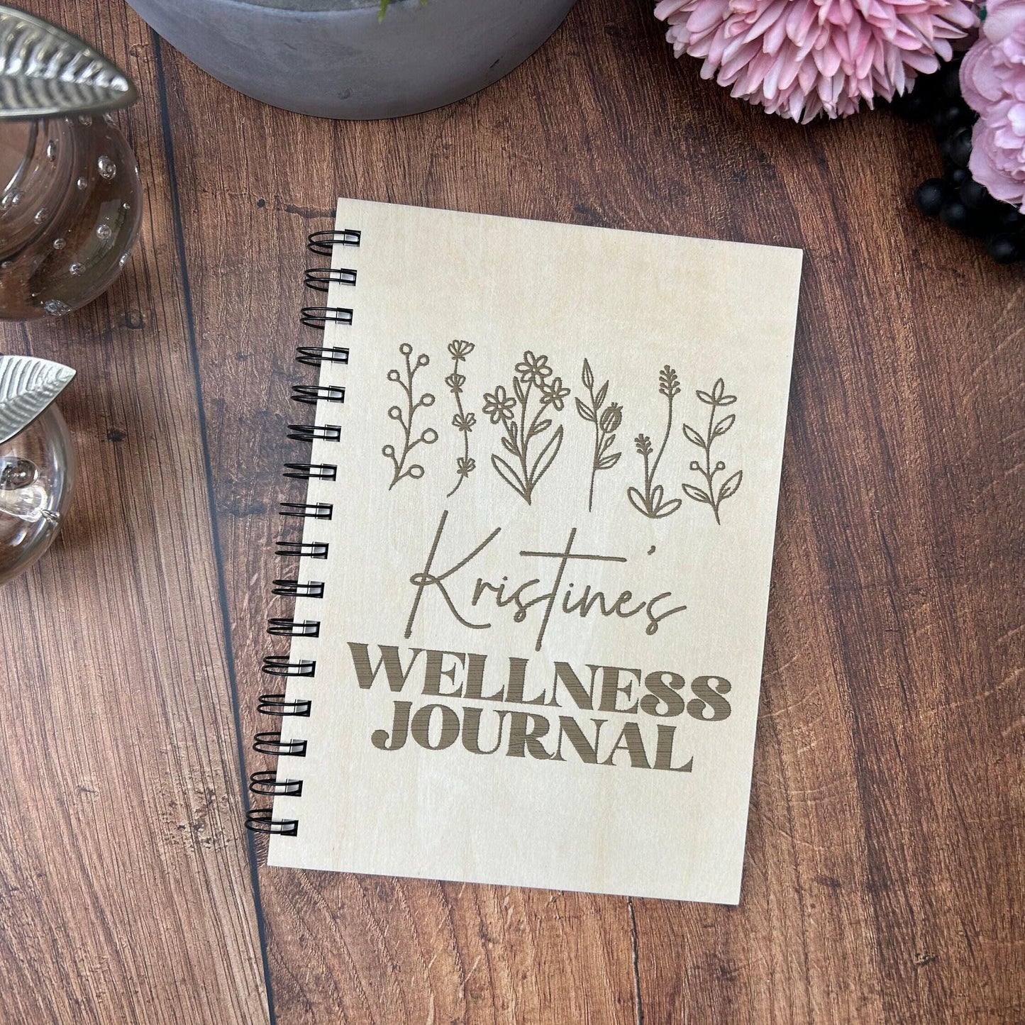 Floral Wellness Journal - Personalised Book of Positivity - Gratitude Journal