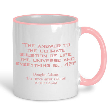 Hitchhiker's Guide to the Galaxy Douglas Adams Book Quote "Everything is 42" Classic Literature Mug