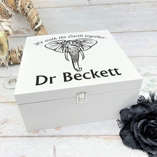 Elephant Memory Box - We Walk The Earth Together - Travel Mementos Personalised Gift