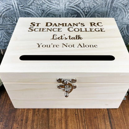 Secondary High School Talk To Me / Worry Box Personalised Dropbox
