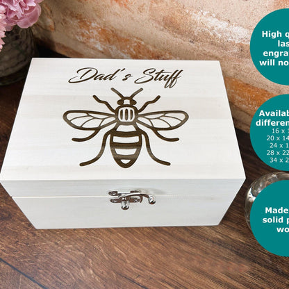 Manchester Bee - Personalised Luxury Wooden Memory Box