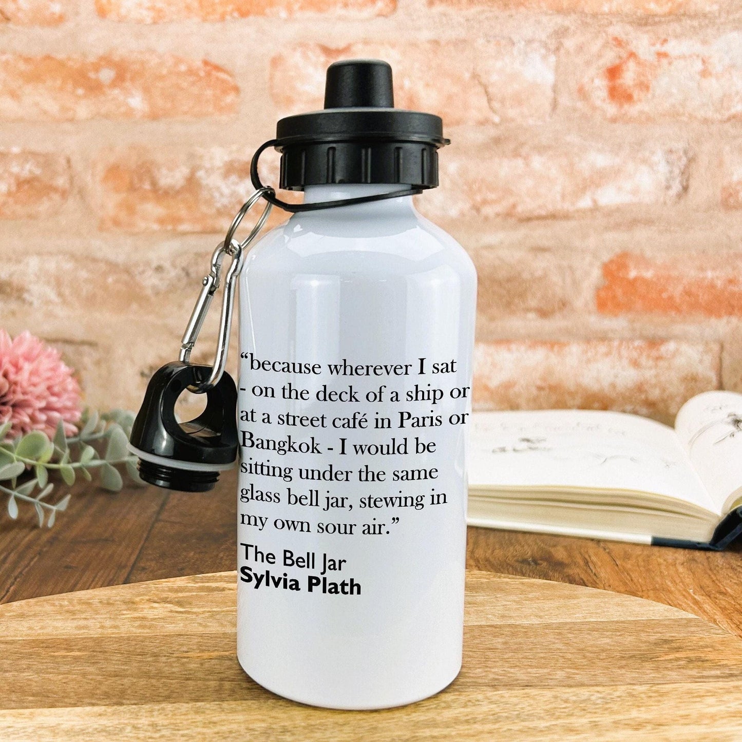 Sylvia Plath The Bell Jar Book Quote Water Bottle Gift
